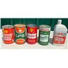 Five Miscellaneous Oil Tins