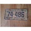 1957 Passenger License Plate 74-486
