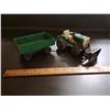 Vintage diecast toy tractor and trailer