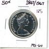 1867-1967 Canadian 50 cents; MS-64