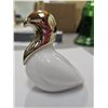 Image 2 : Avon Bird. White glass with gold top. Attractive.