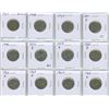 Lot of 12 U.S. Buffalo & Jefferson Nickels. Includes 1927, 1936, 1937, 1937D, 1940, 1952D, 1958D, 19