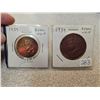 Image 1 : Lot of 2 1939 Royal Visit to Canada Bronze Medals in both small & large sizes. EF.