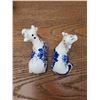Image 8 : Vintage Delfts Blue Pottery Set including: Creamer, Sugar, Salt, Pepper and Toothpick Holder
