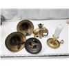 Image 3 : Bundle of brass items - brass elephant, bells, candle holder