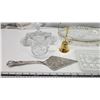 Image 2 : Assorted crystal glasswares, w/ bell and cake spatula