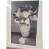 Image 2 : Large "Monet peonies 1864" flower vase framed glass picture - 25x31"H