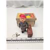 Image 1 : Vintage "Travelling Boy" tin toy - arm needs repair, but works