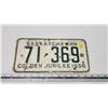 Image 1 : 1955 Golden Jubilee Saskatchewan license plate - 71-369