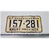Image 1 : 1957 Saskatchewan license plate - 157-281