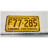 Image 1 : 1967 Centennial Saskatchewan license plate - F 77-285