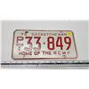 Image 1 : 1973 RCMP Saskatchewan license plate - P/T 33-849