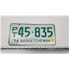 Image 1 : 1974 Saskatchewan license plate - P/T 45-835