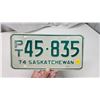 Image 3 : 1974 Saskatchewan license plate - P/T 45-835