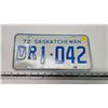 Image 1 : 1972 Saskatchewan license plate - DR 1-042