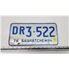 Image 1 : 1976 Saskatchewan license plate - DR 3-522