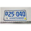 Image 1 : 1976 Saskatchewan license plate - D 24-040