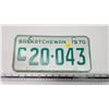 Image 1 : 1970 Saskatchewan license plate - C 20-043