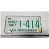 Image 1 : 1968 Saskatchewan Power Unit license plate - 1-414