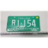 Image 1 : 1965 Trailer Saskatchewan license plate - R 1-154