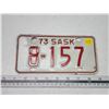 Image 1 : 1973 Small Saskatchewan license plate - 8-157