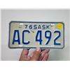 Image 3 : 1976 Small Saskatchewan license plate - AC 492