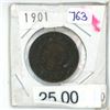 Image 1 : 1901 canadian large penny