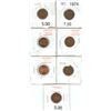 Image 1 : Set of 7 canadian small pennies (1974-1980)