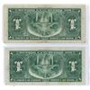 Image 2 : Lot of 2 1937 bank of canada $1bills-O/N9681261