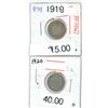 Image 1 : Lot of 2 (1919 and 1920) canadian silver dimes