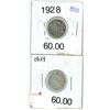 Image 1 : Lot of 2 (1928 and 1929) canadian silver dimes