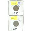 Image 1 : Lot of 2 ( 1958 and 1959) canadian silver dimes