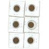 Image 2 : Lot of 6 (1961D, 1964-68) USA 1 cent coins