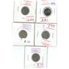 Image 1 : Lot of 5 (1975, 2x1976, 1979 and 1980) canadian dimes