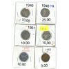 Image 1 : Lot of 6 ( 1948-50, 2x1951 and 1952) 5 cent coins