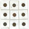 Image 2 : Lot of 9( 1933-1935, 2x1936, 1937-40) canadian pennies