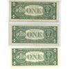 Image 2 : Lot of 3 (2x2001, 2006) american $1 bills