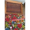 Image 1 : Unique vintage floral suitcase and wooden frame