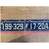 Image 1 : 2 single 1962 Sask License Plates
