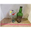 Image 1 : Vintage Wine Bottle w/ a Wine Glass