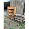 Image 1 : 2 Shelving units - 37"x60" Fir shelf - 33"W x 34"H x 16"D - metal and wood
