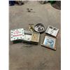 Image 1 : Lot of Advertising clocks, parts, hands, wawanessa glass - parts only