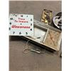 Image 2 : Lot of Advertising clocks, parts, hands, wawanessa glass - parts only