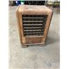 Image 1 : small wooden cabinet - metal mesh front - 25"Hx18"Wx13"D