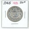 Image 1 : 1945 canadian silver half-dollar