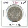 Image 1 : 1949 canadian silver half-dollar- VF