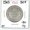 Image 1 : 1943 canadian silver half-dollar (GF-.80 AG)