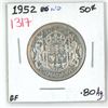 Image 1 : 1952 WD canadian silver half-dollar (GF-.80AG)