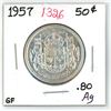 Image 1 : 1957 canadian silver half-dollar(GF-.80AG)