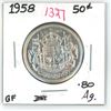 Image 1 : 1958 canadian silver half-dollar (GF-.80 silver)
